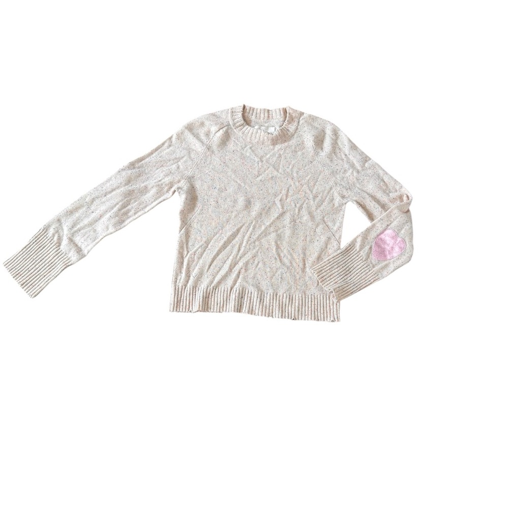ZADIG & VOLTAIRE Women's 100% Cashmere Pink Speckled Sweater Elbow Heart Patch M - Picture 3 of 11